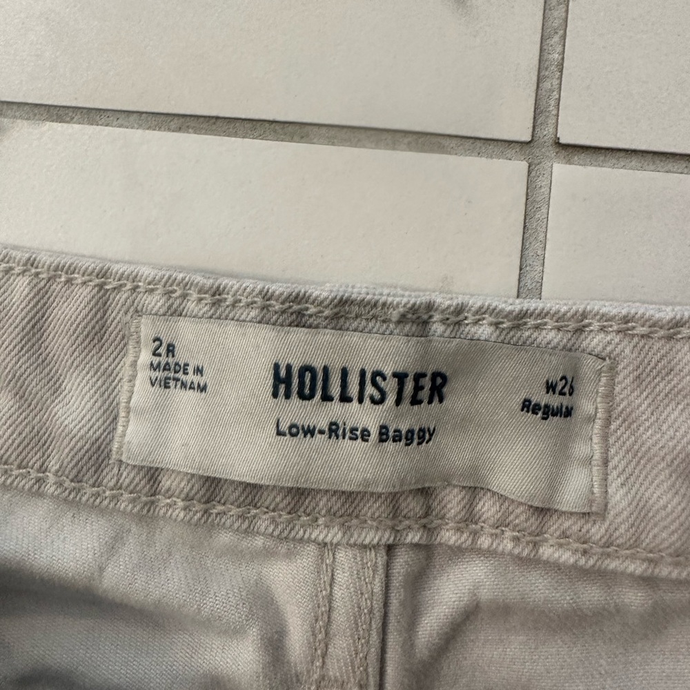 Hollister Light Gray Low-Rise Baggy Pants - Picture 3 of 3